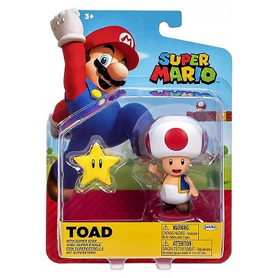 Action Figure Jakks Super Mario Toad 4" Oficial