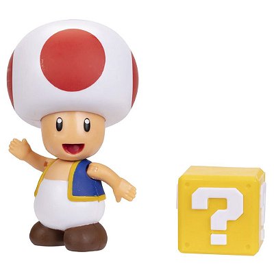 Action Figure Jakks Super Mario Toad 4" Oficial