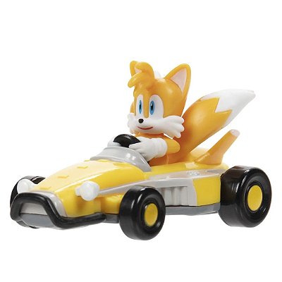 Miniatura Die-Cast Jakks Sonic the Hedgehog Tails com Veículo Oficial