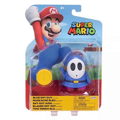 Action Figure Jakks Super Mario Shy Guy Azul 4" Oficial