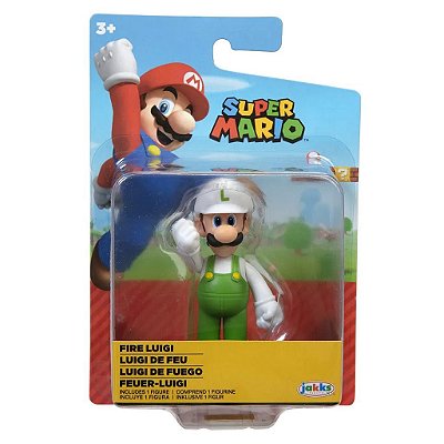 Action Figure Jakks Super Mario Fire Luigi 2.5" Oficial