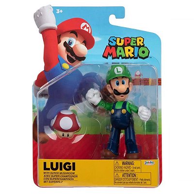 Action Figure Jakks Super Mario Luigi 4" Oficial