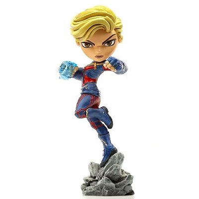 Estátua Iron Studios MiniCo Vingadores: Ultimato Captain Marvel PVC Pintada à Mão Oficial Licenciada