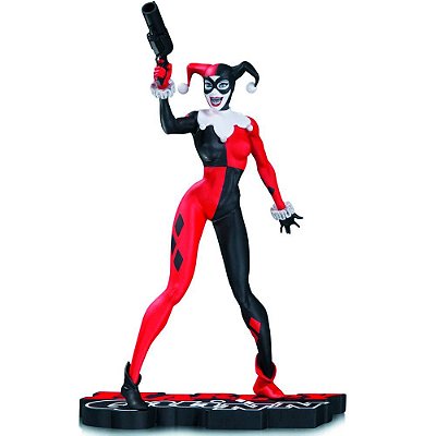 Estátua DC Collectibles Arlequina Red, White & Black por Jim Lee 21 cm Edição Limitada Numerada