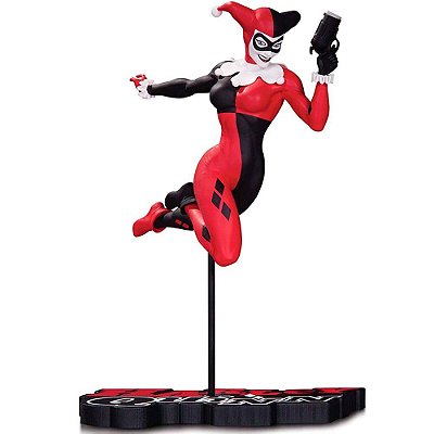 Estátua DC Collectibles Arlequina Red, White & Black por Terry Dodson 21 cm Edição Limitada Numerada