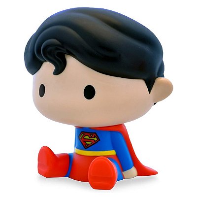 Cofre Chibi Plastoy DC Comics Superman 15 cm Pintado à Mão Colecionável Oficial Licenciada