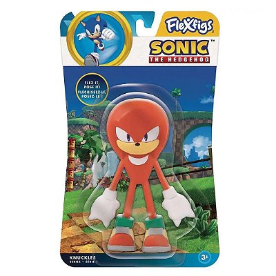 Figure TCG Toys Sonic the Hedgehog Knuckles FleXfigs 12 cm Dobrável em Cartela Original Licenciada