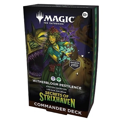 Commander Deck Magic: The Gathering Strixhaven Secrets Commander Deck Wither Bloom. Original Lacrado