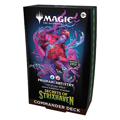 Commander Deck Magic: The Gathering Strixhaven Secrets Commander Deck Prismari Art. Original Lacrado
