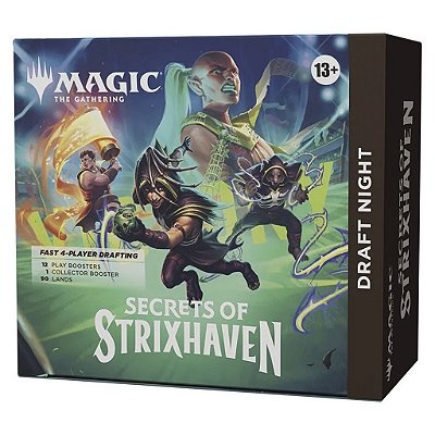 Display Magic: The Gathering Strixhaven Secrets of Draft Night com 12 Pacotes Original Lacrado