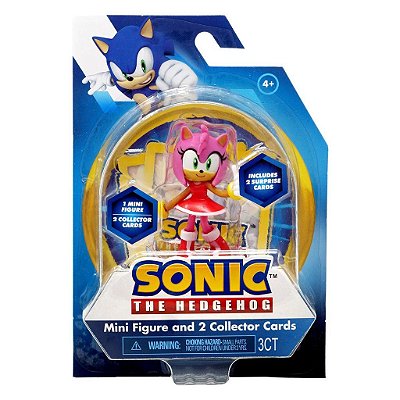 Mini Figure Sonic Mini Figura e 2 Cartas Colecionáveis Amy Original PMI Kids Lacrado