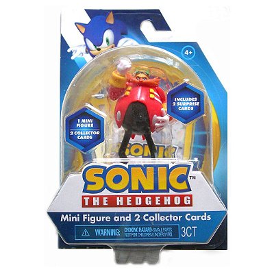Mini Figure Sonic Mini Figura e 2 Cartas Colecionáveis Dr. Eggman Original PMI Kids