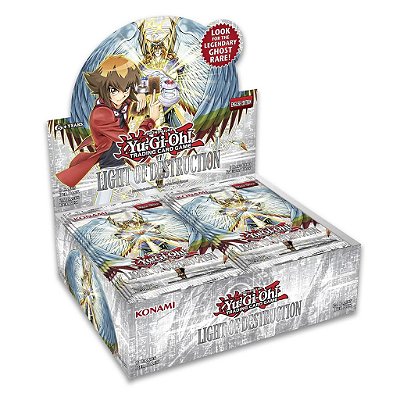 Display de Boosters Yu-Gi-Oh! Light Destruction Booster Reprint com 24 Pacotes Original Konami