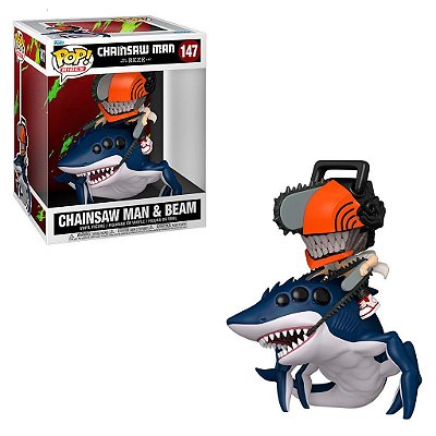 Pop! Chainsaw Man & Beam #147 Produto Original Funko Lacrado Colecionável Autêntico de Vinil