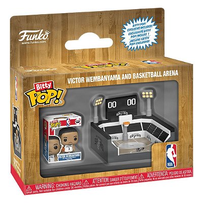 Bitty Pop! NBA Victor Wembanyama And Basketball Arenana #3641 Original Funko Colecionável Autêntico
