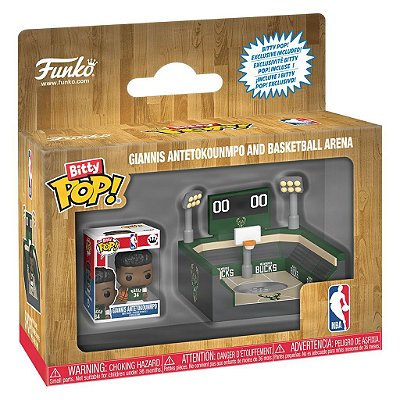 Bitty Pop! NBA Giannis Antetokounmpo Basketball Arenanana Original Funko Colecionável Autêntico