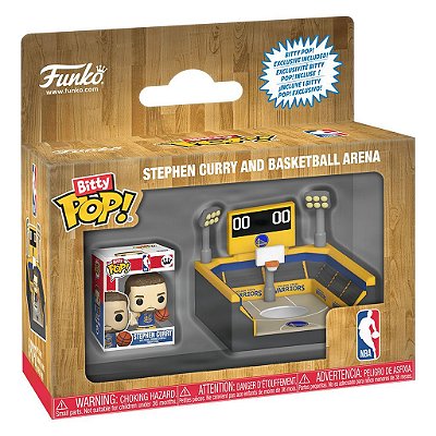 Bitty Pop! NBA Stephen Curry And Basketball Arenana Original Funko Colecionável Autêntico