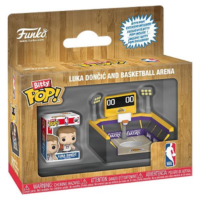 Bitty Pop! NBA Luka Doncic And Basketball Arenana Original Funko Colecionável Autêntico