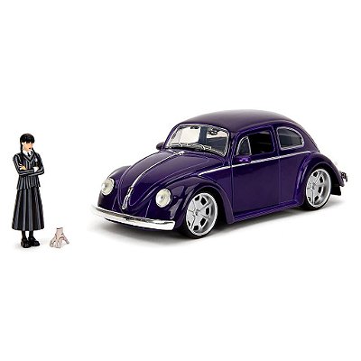 Miniatura Jada Toys Hollywood Rides Wednesday Addams Volkswagen Beetle Escala 1:24 Diecast Original