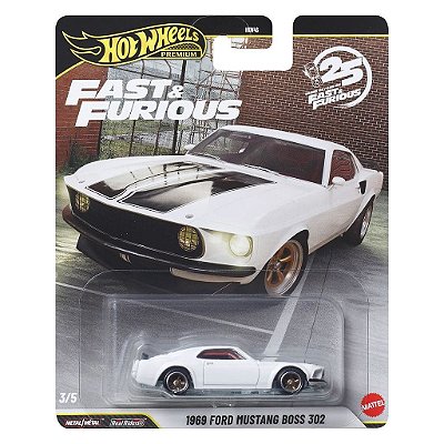 Miniatura Hot Wheels Premium Fast Furious 1969 Ford Mustang Boss 302 JHW72 Diecast Metal Original