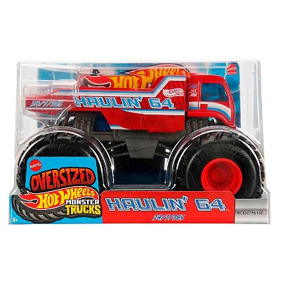 Miniatura Hot Wheels Monster Trucks Haulin 64 JJB05 Escala 1:24 Diecast Original Colecionável