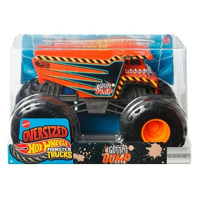 Miniatura Hot Wheels Monster Trucks Oversized Gotta Dump JJB06 Escala 1:24 Diecast Metal Original