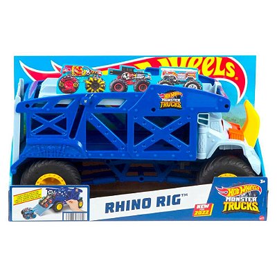 Miniatura Hot Wheels Monster Truck Rhino Rig HFB13 Diecast Original Colecionável