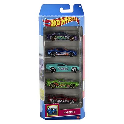 Miniatura Hot Wheels HW Flames 5-Pack Drift HTV51 Diecast de Metal Original Lacrada Colecionável Au