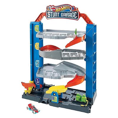 Miniatura Hot Wheels Play Set Stunt Garage City Diecast de Metal Original Lacrada Colecionável Autê