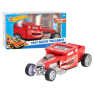 Miniatura Hot Wheels Fast Racer Pullback Red Bone Shaker Diecast Original Colecionável
