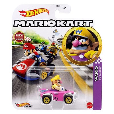 Miniatura Hot Wheels Mario Kart Floor Stand Wario Diecast de Metal Original Lacrada Colecionável Au