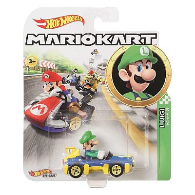 Miniatura Hot Wheels Mario Kart Floor Stand Luigi Diecast de Metal Original Lacrada Colecionável Au