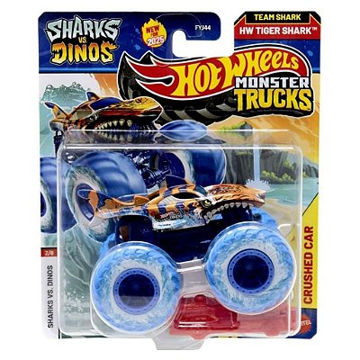 Miniatura Hot Wheels Monster Sharks Vs Dinos JCD90 Diecast Original Colecionável
