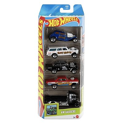 Miniatura Hot Wheels 5-Pack Wh Gassers JBJ84 Diecast Metal Original Colecionável Autêntica Premium