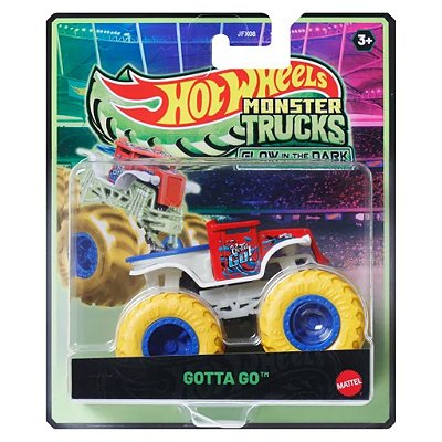 Miniatura Hot Wheels Monster Truck Glow In the Dark Gottago JCG69 Diecast Original Colecionável