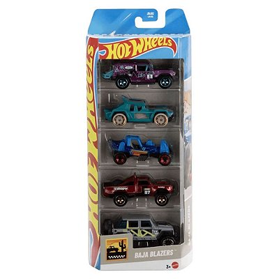 Miniatura Hot Wheels 5-Pack Baja Blazers JBJ82 Diecast Metal Original Colecionável Autêntica Premium