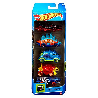 Miniatura Hot Wheels 5-Pack Wh Street Beasts HLY77 Diecast Original Colecionável