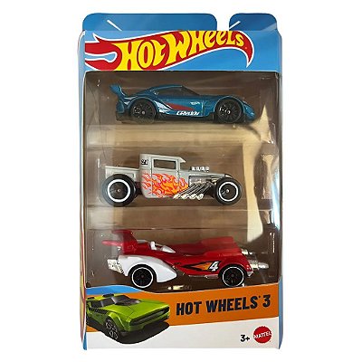 Miniatura Hot Wheels 3 Pack K5904975G Mix Diecast Metal Original Colecionável Autêntica Premium