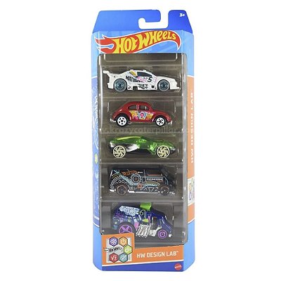 Miniatura Hot Wheels DC Comic 5-Pack HW Design Lab HLY72 Diecast Original Colecionável
