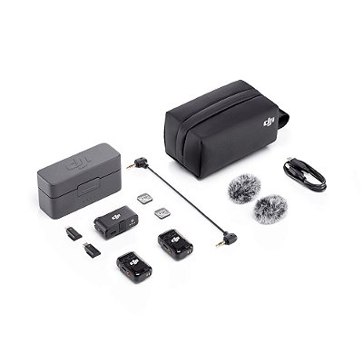 Microfone Sem Fio DJI Mic 2 (2 TX + 1 RX + com Case de Carga) FCC Original — Produto Oficial DJI