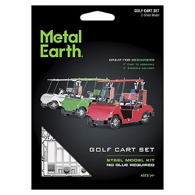 Metal Earth Golf Cart Set — Produto Original Autêntico Lacrado com Garantia Drive Collection