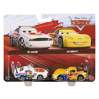 Mattel Disney Pixar e Cars 2PACK Pat Traxson Jeffgorvette — Original Autêntico Drive Collection