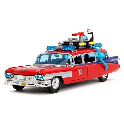 Jada Toys 1:24 Ghosbusters ECTO-1 G1 Optimus Prime Deco 3 — Original Autêntico Drive Collection
