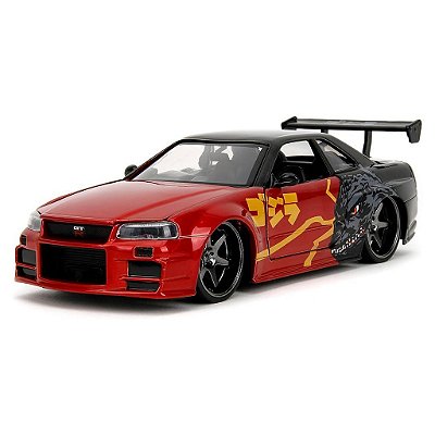 Jada Toys 1:24 Nissan Skyline Gt-r /R34 Godzilla Dec — Original Autêntico Drive Collection