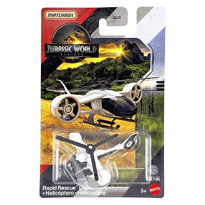 Matchbox Jurassic World Rapid Rescue Copter — Original Lacrado com Garantia Drive Collection