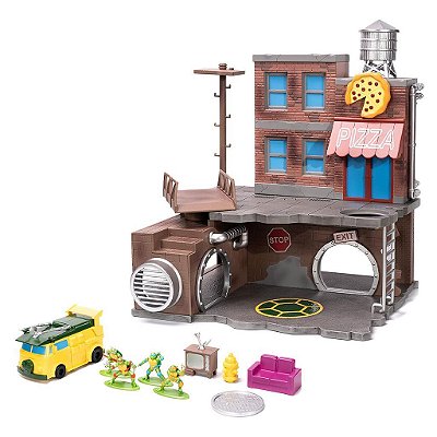Jada Toys Nano Scene Tmnt Turtle Lair com 4 Figures — Original Lacrado com Garantia Drive Collection