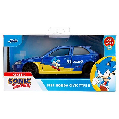 Jada Toys 1:32 Honda Civic Type R Sonic Theme — Original Lacrado com Garantia Drive Collection