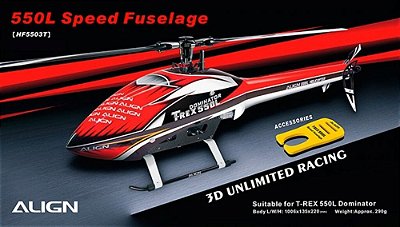 Peça Align T-Rex 550L Fuselagem Vermelho e branco