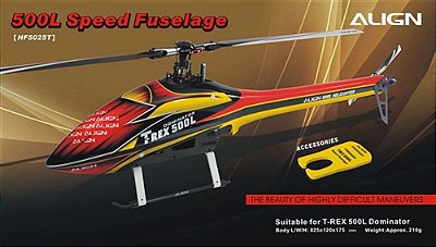 Peça Align T-Rex 500L Fuselagem Amarelo e Vermelho