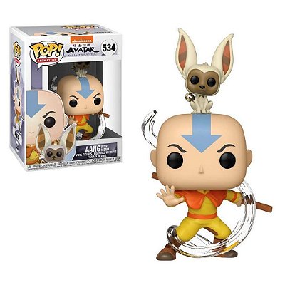 Boneco Funko Pop! Avatar: The Last Airbender - Aang with Momo #534